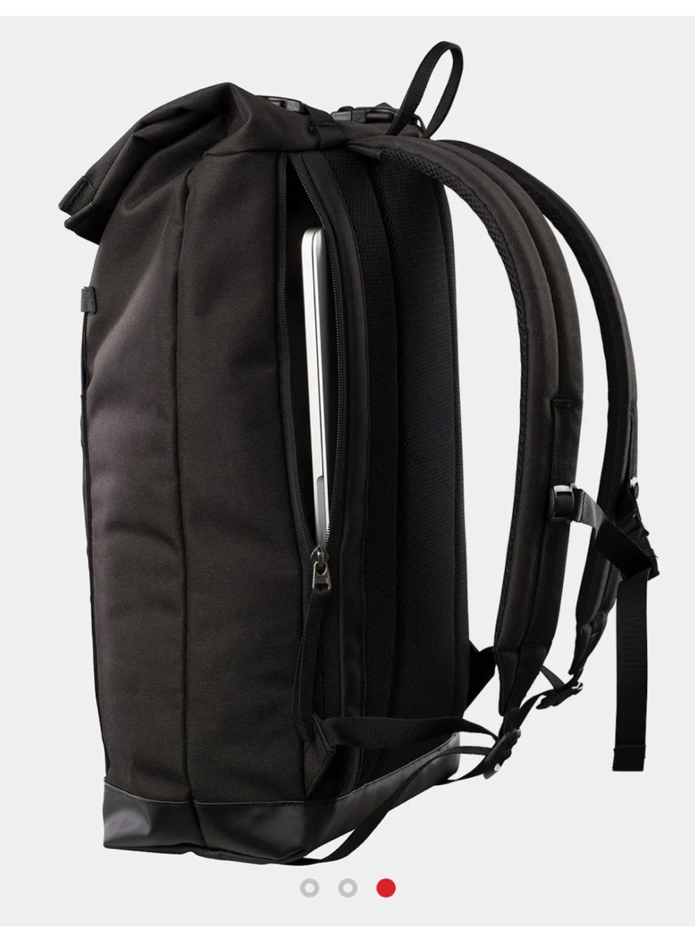 Helly Hansen Black Roll-Top Backpack with HH Logo, waterproof, 28L - Picture 3 of 13